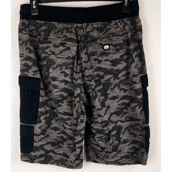 Ecko Unltd Shorts Mens XL Gray Camo Cargo Logo Casual Hip Hop Street Skater Y2K - Picture 4 of 7